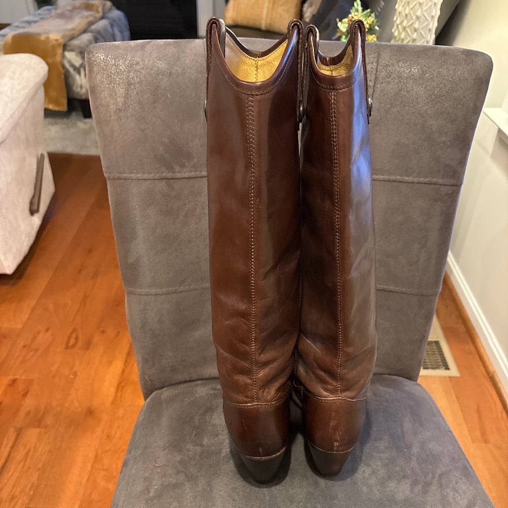 Frye Tall Leather Riding Boots in Brown - Picture 3 of 8